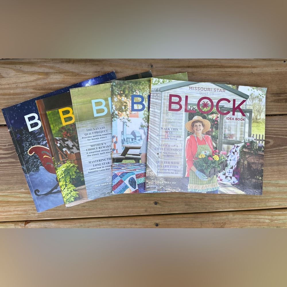 Set of 5 Missouri Star Quilt BLOCK Magazines
Idea Book 2021